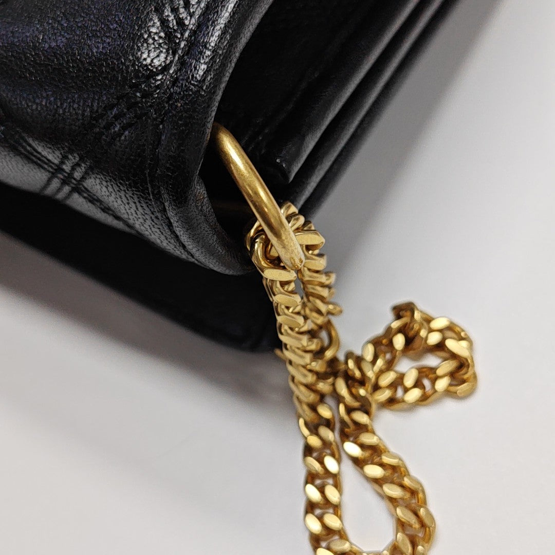 BECKY Mini Quilted Lambskin Black
