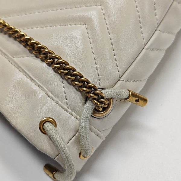 GG Marmont Mini Quilted Calfskin White