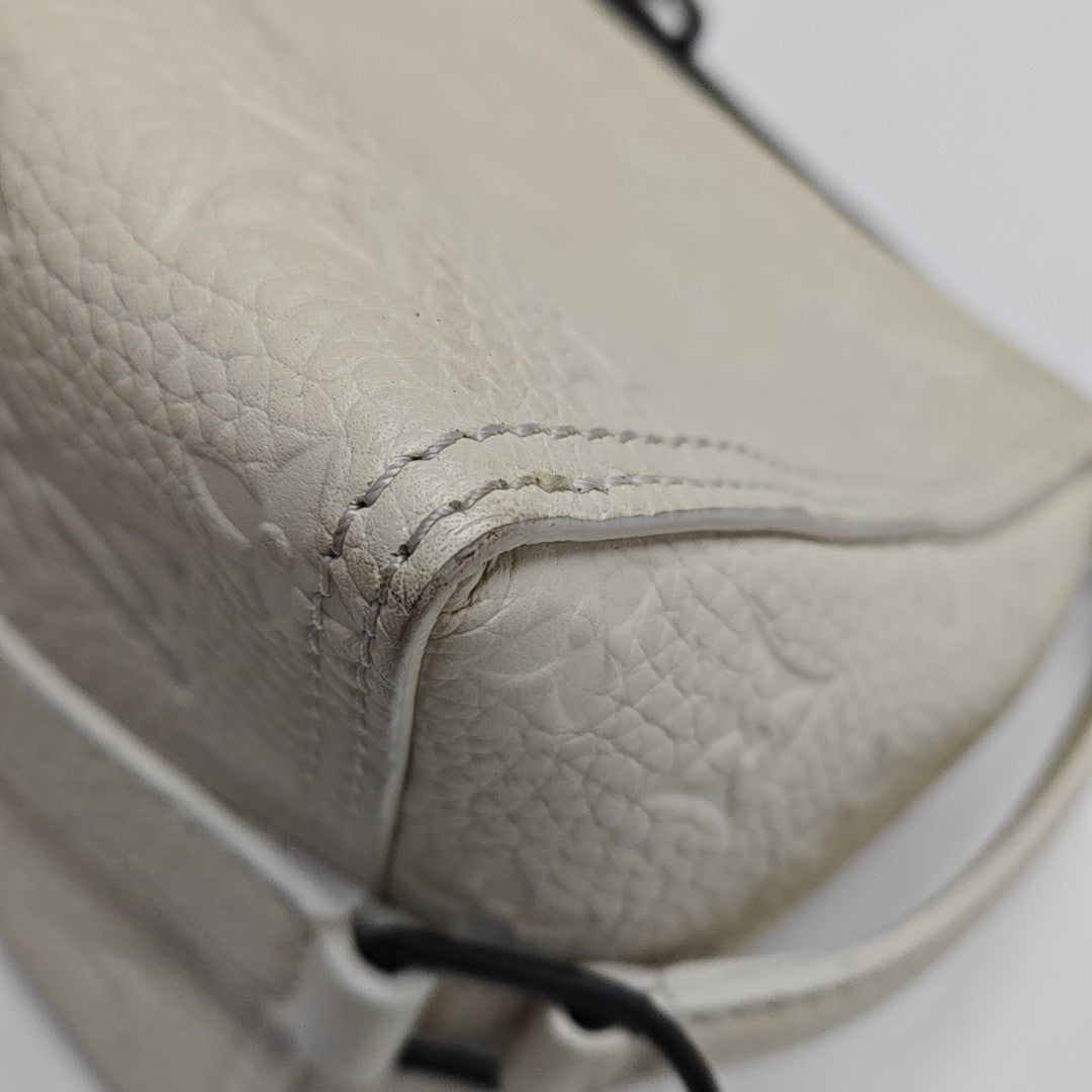 TRIANGLE Monogram Calfskin White