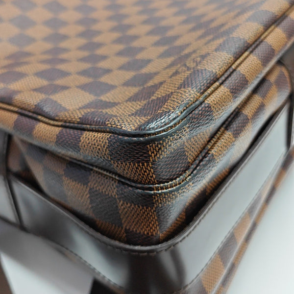 NAVIGLIO Damier Ebene Coated Canvas Brown