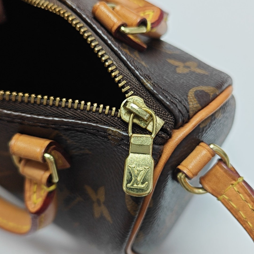 SPEEDY Nano Monogram Coated Canvas Brown