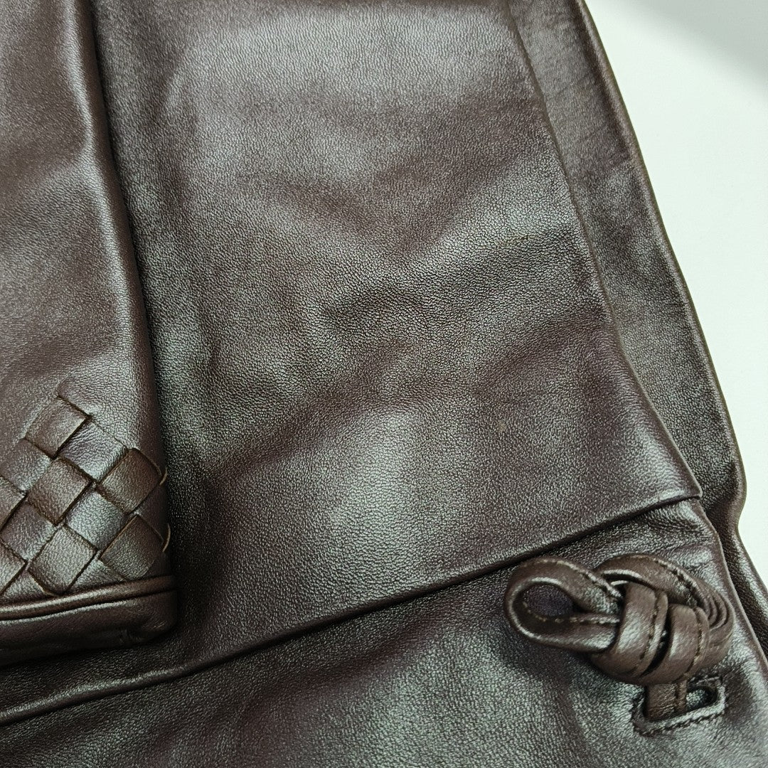 Lambskin Shoulder Bag Brown