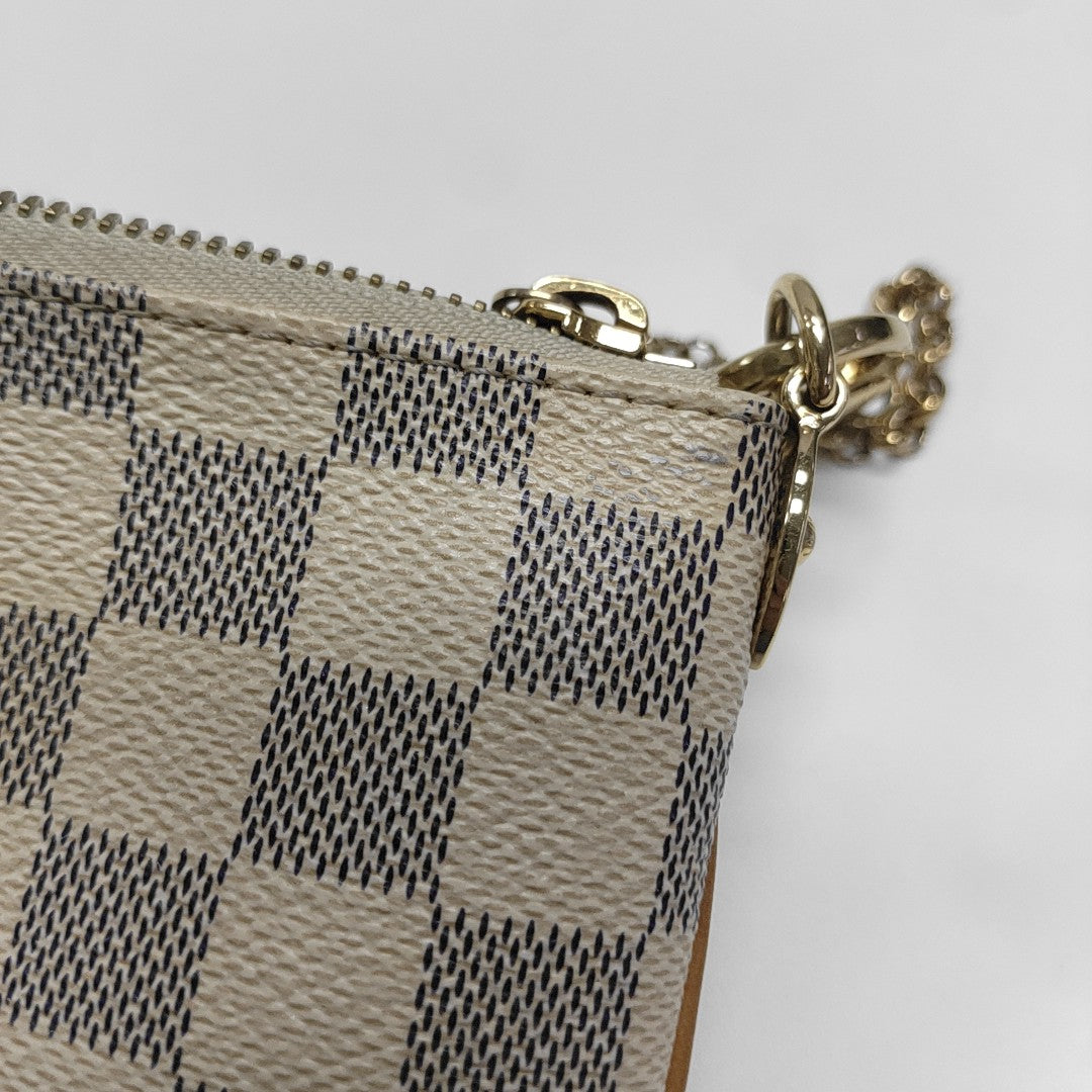 VINTAGE MILLA MM Damier Azur Coated Canvas White