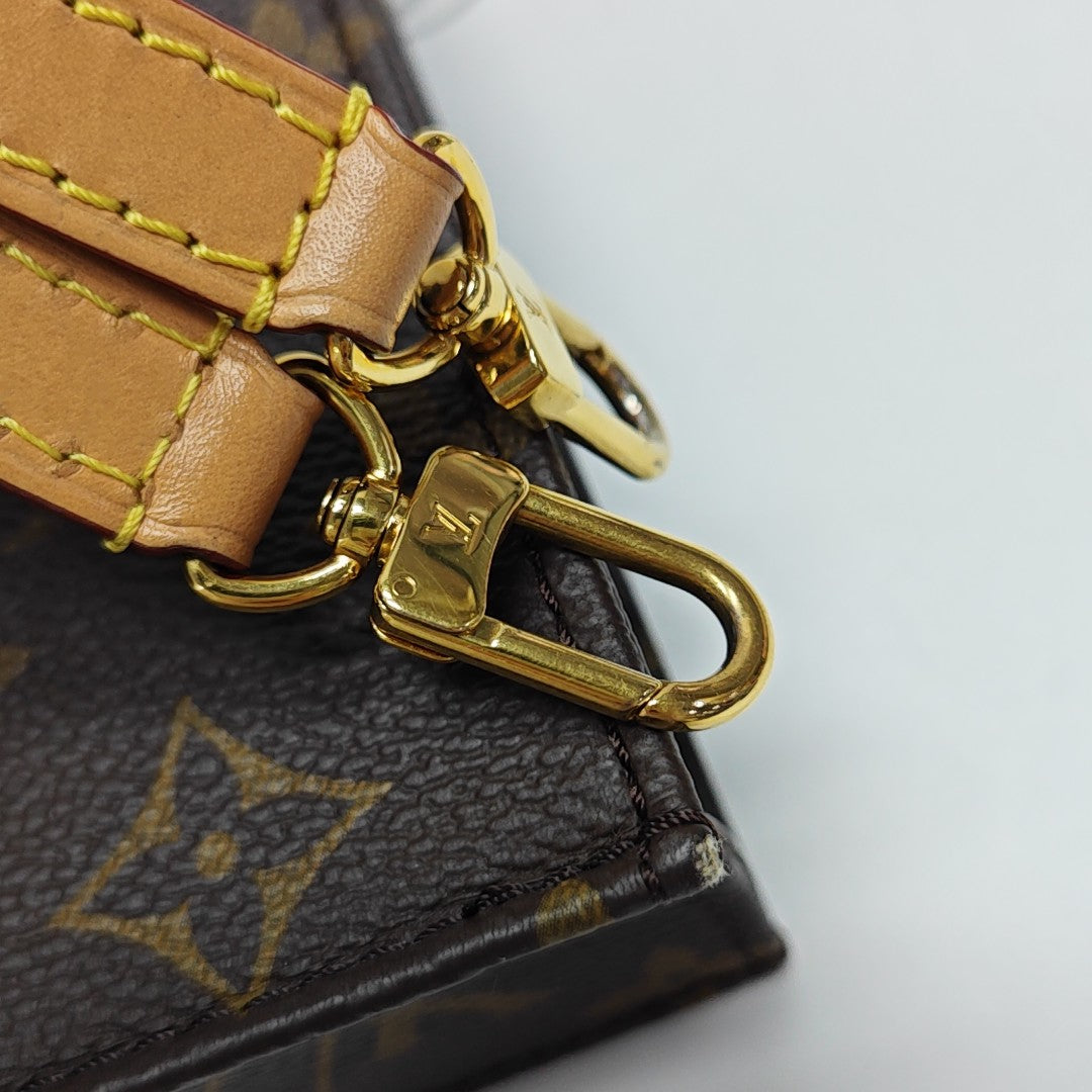 SAC PLAT Mini Monogram Coated Canvas Brown
