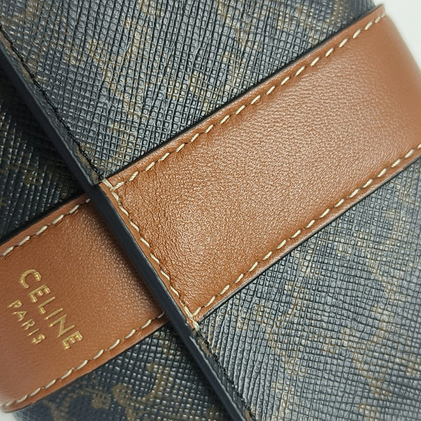TRIOMPHE CANVAS Mini Coated Canvas Brown Wallet