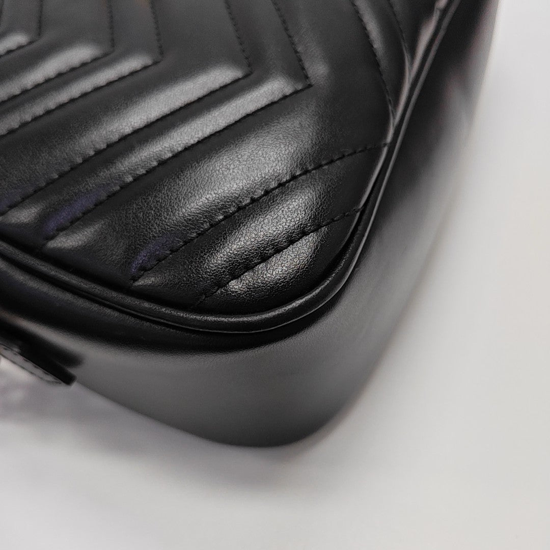 GG Marmont Small Quilted Calfskin Black