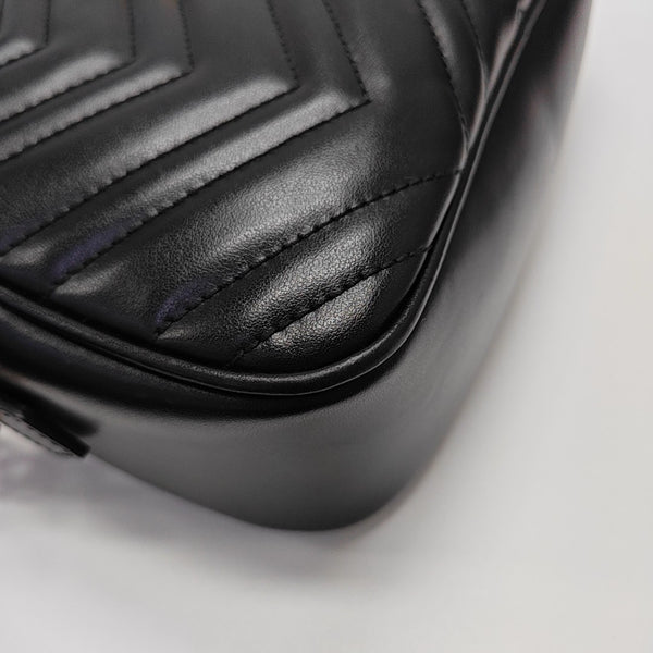 GG Marmont Small Quilted Calfskin Black