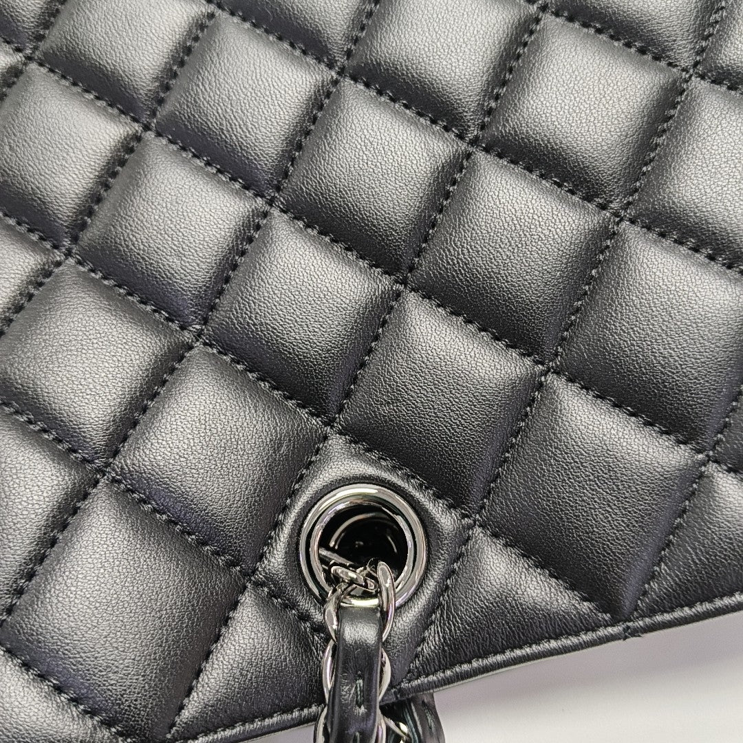 Quilted Calfskin Tote Bag Large Black