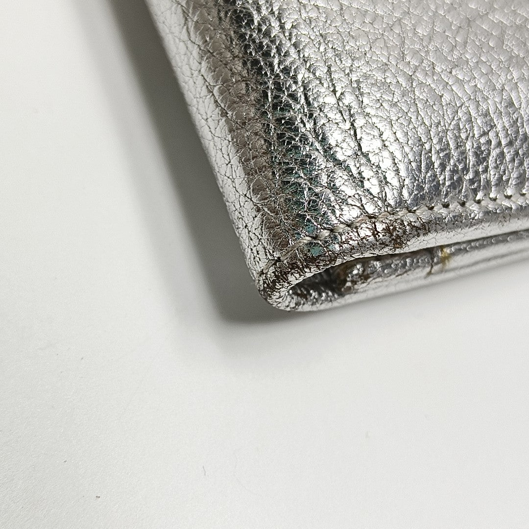 Authenticated pre-owned  Gancini Calfskin Silver Wallet - Wallet at Looply