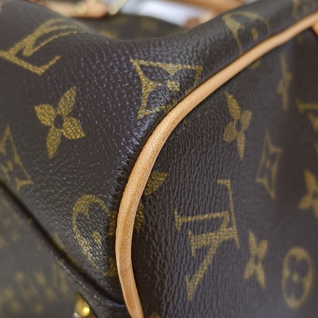 Monogram Coated Canvas Top Handle Bag Brown