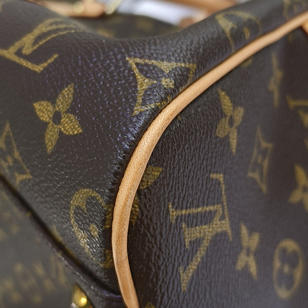 Monogram Coated Canvas Top Handle Bag Brown