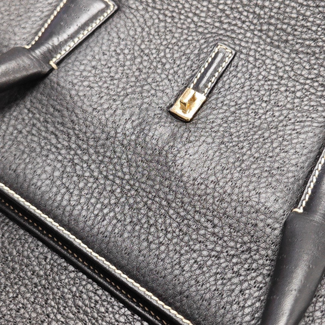 Calfskin Top Handle Bag Black