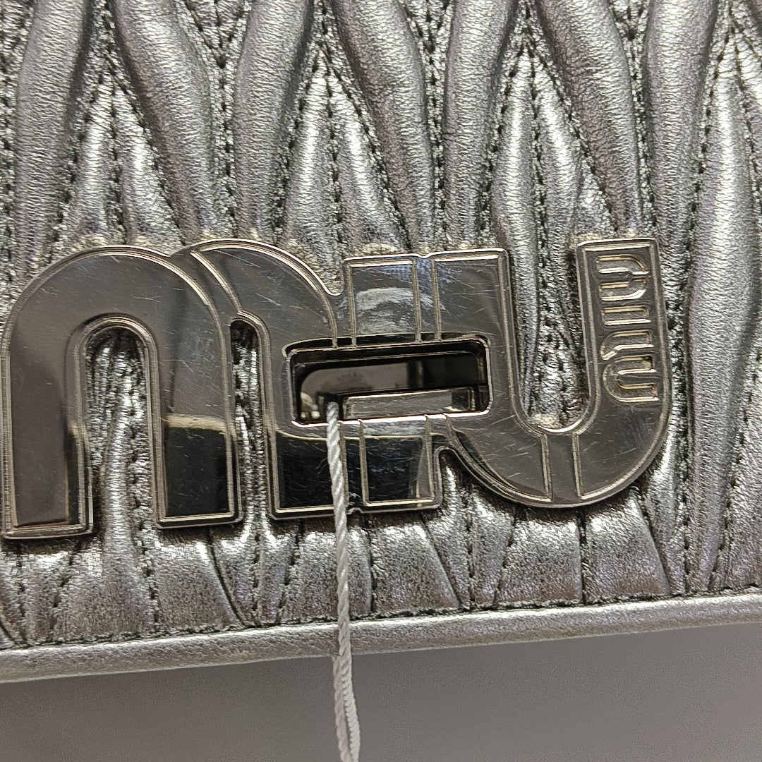 My Miu Quilted Lambskin Silver