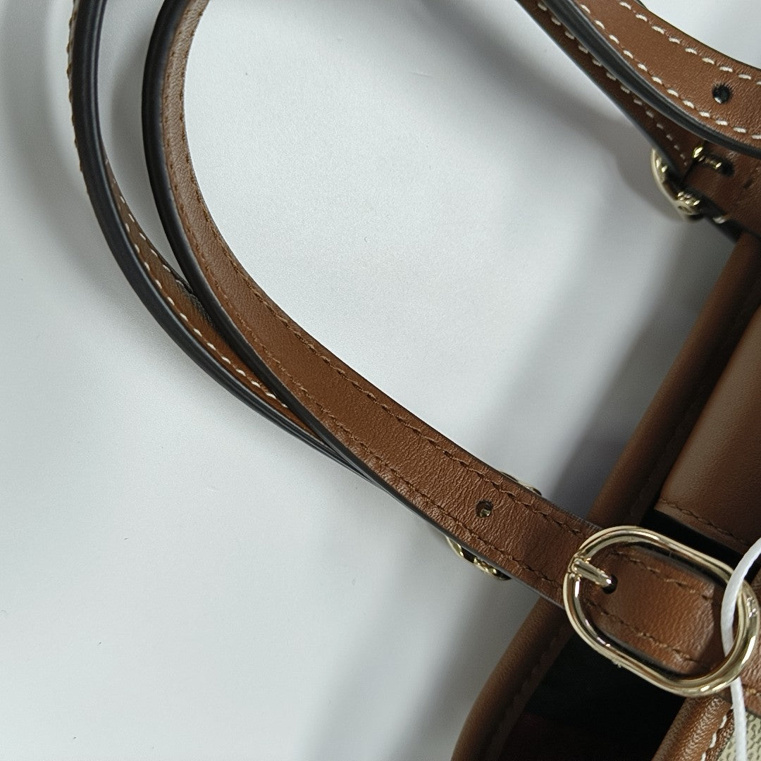 Monogram Coated Canvas Shoulder Bag Beige