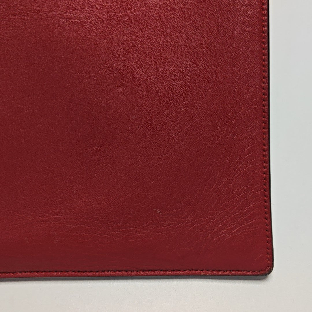 Coated Canvas Clutch Brown