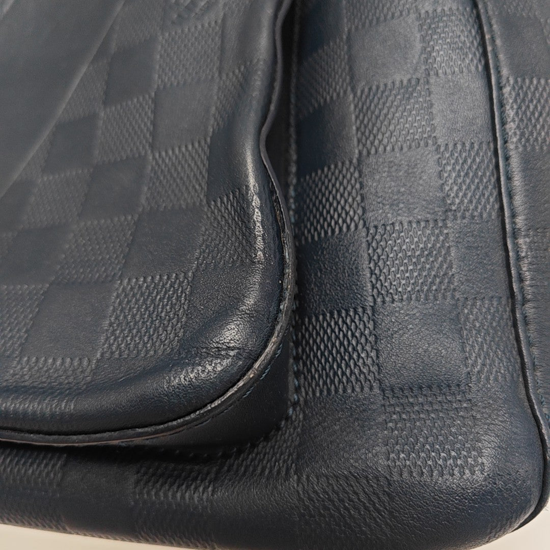 Damier Calfskin Backpack Blue