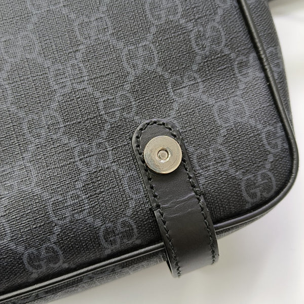 Monogram Coated Canvas Shoulder Bag Black