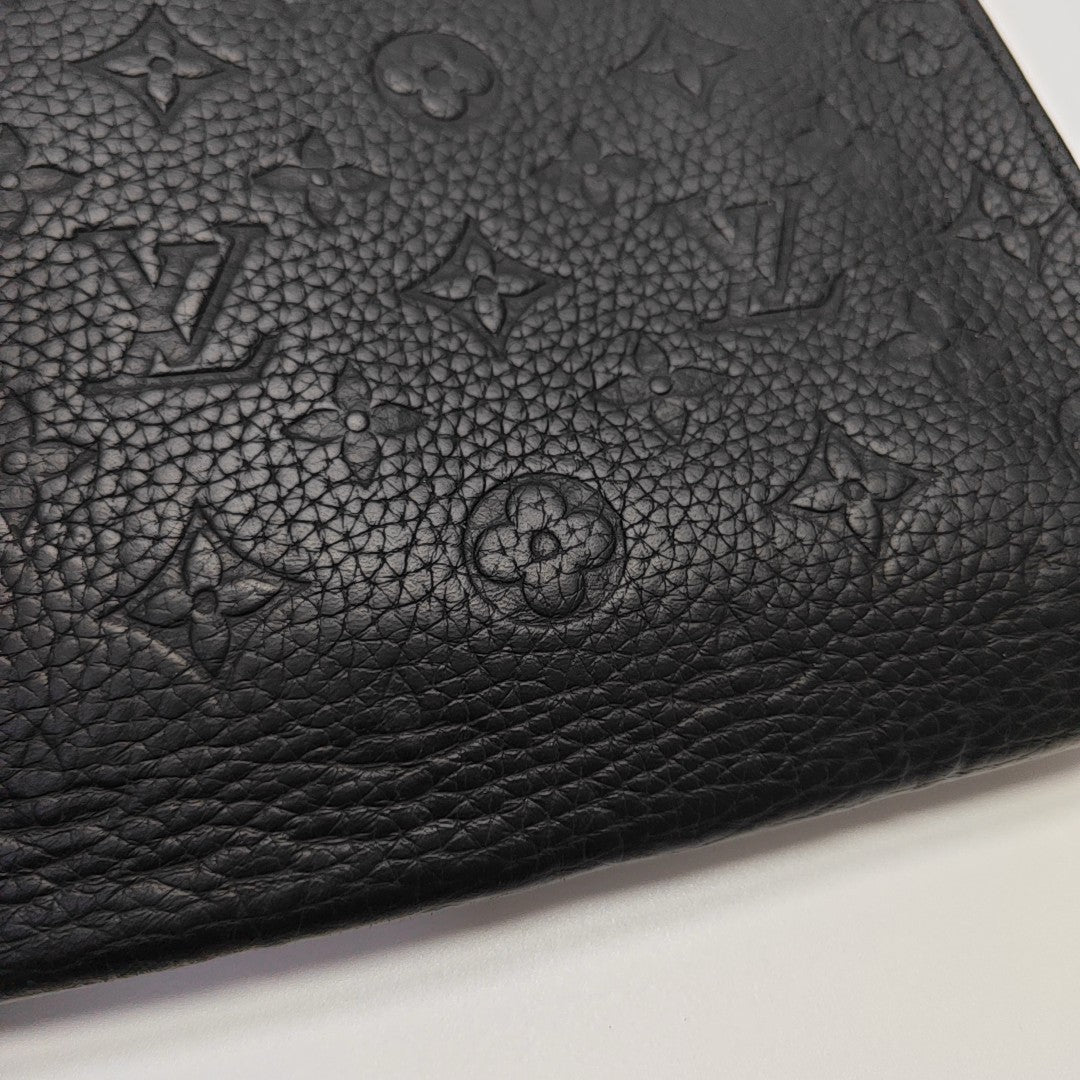 S LOCK Monogram Calfskin Black