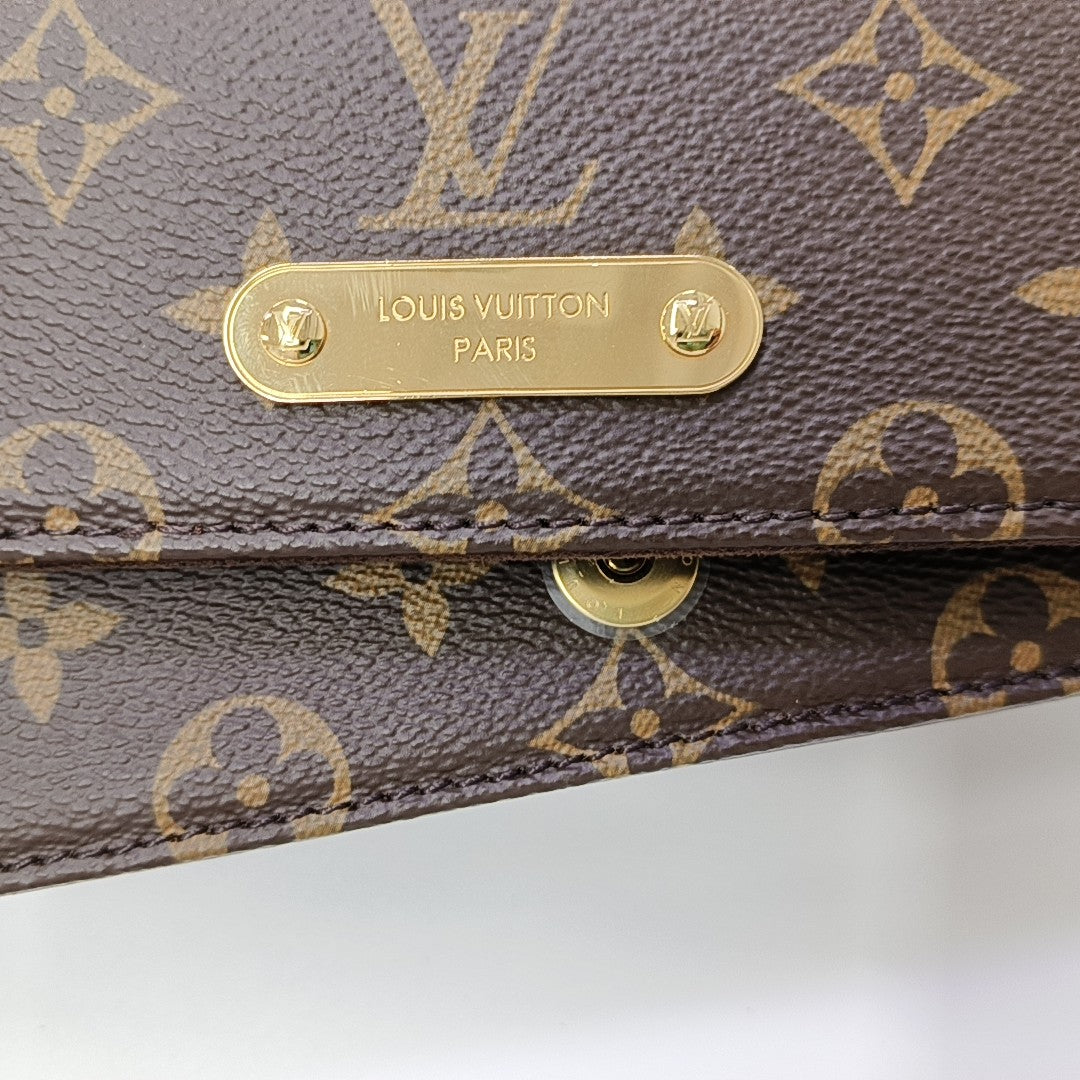 Lily Monogram Coated Canvas Brown