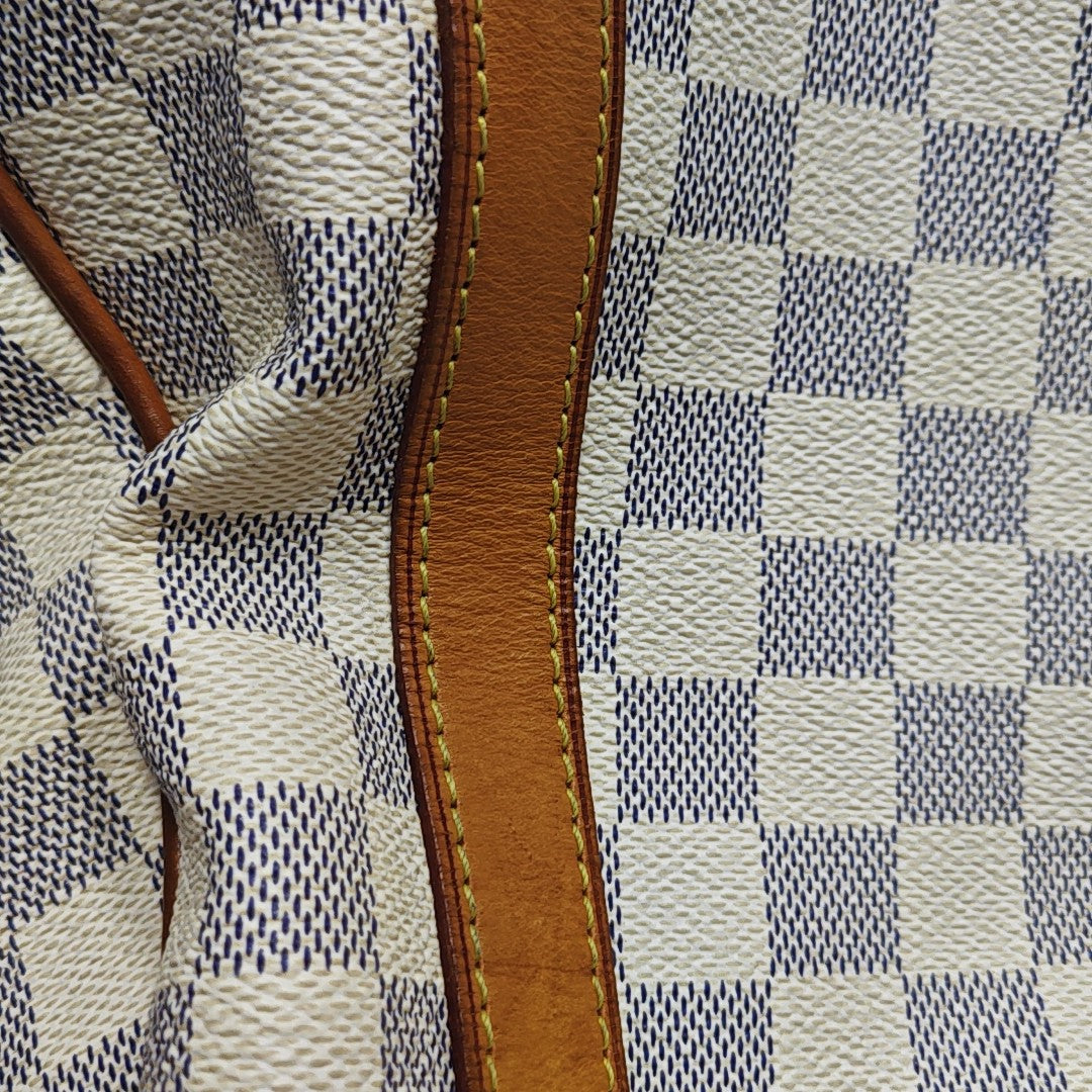 STRESA Damier Azur Coated Canvas White
