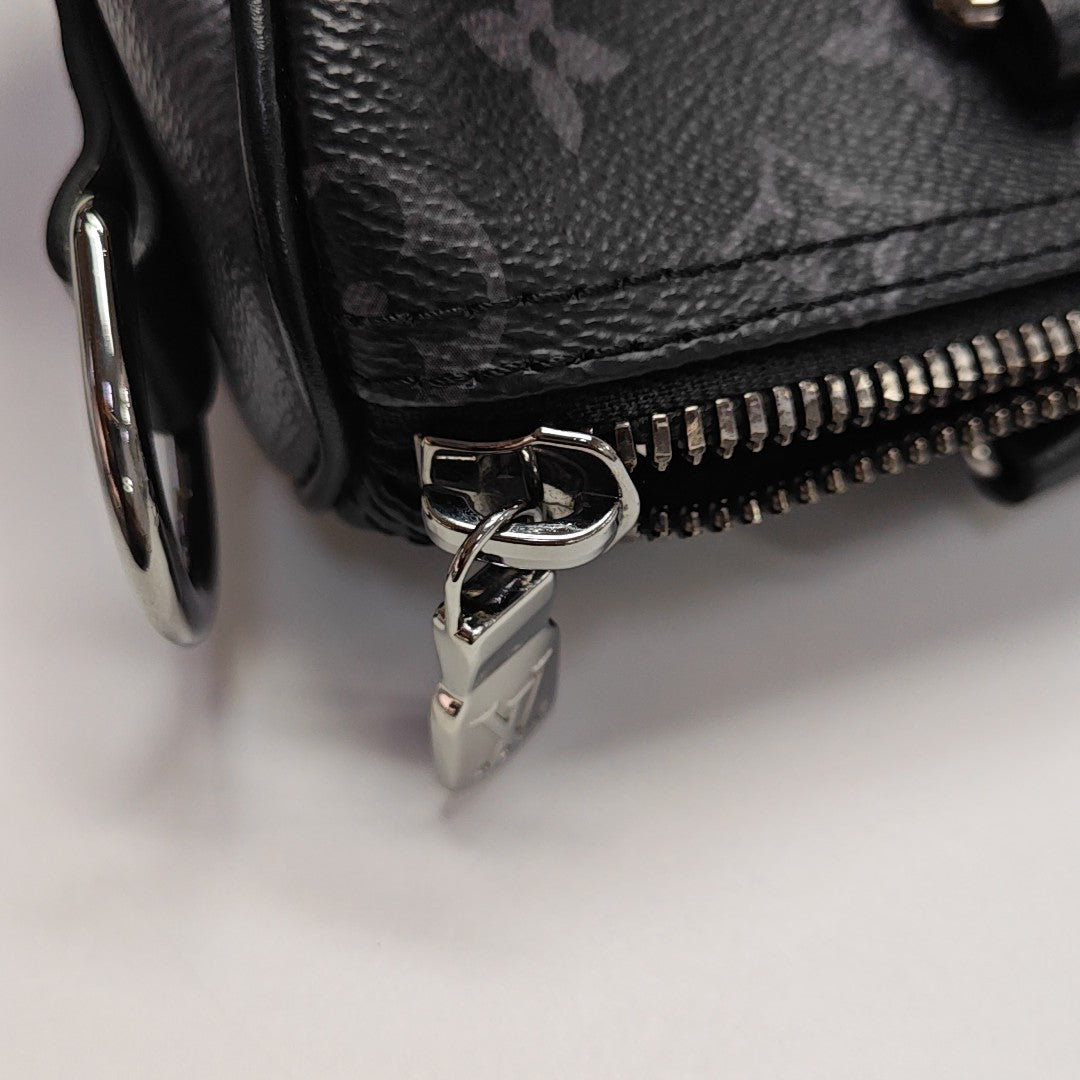 KEEPALL 25 Monogram Coated Canvas Black
