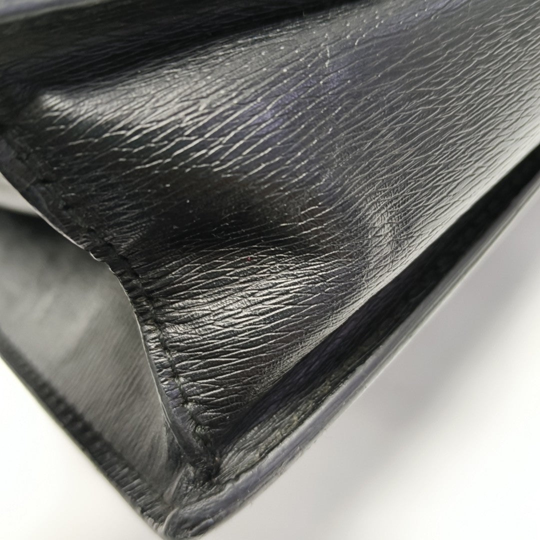 Calfskin Top Handle Bag Black