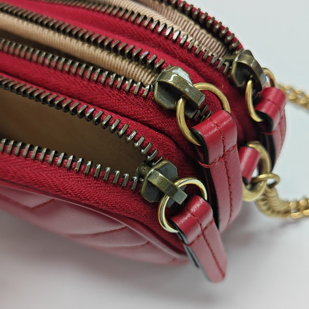 GG Marmont Mini Quilted Calfskin Red