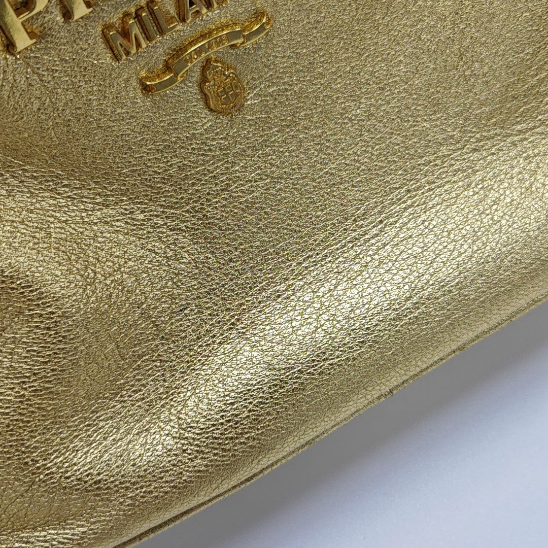 Calfskin Shoulder Bag Gold