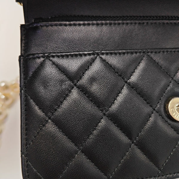 WOC Quilted Lambskin Black