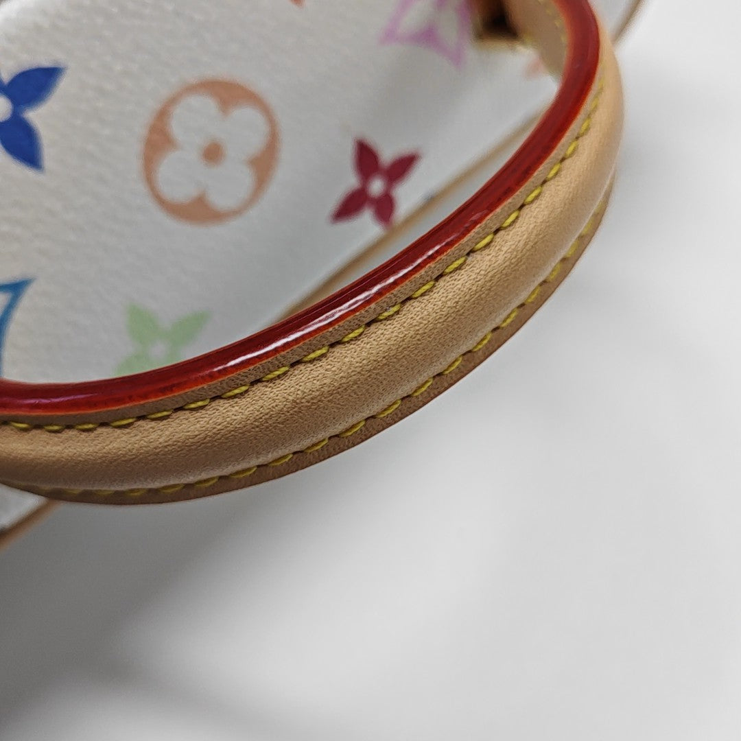 LV × TM Vanity Chain Pouch Monogram Coated Canvas White