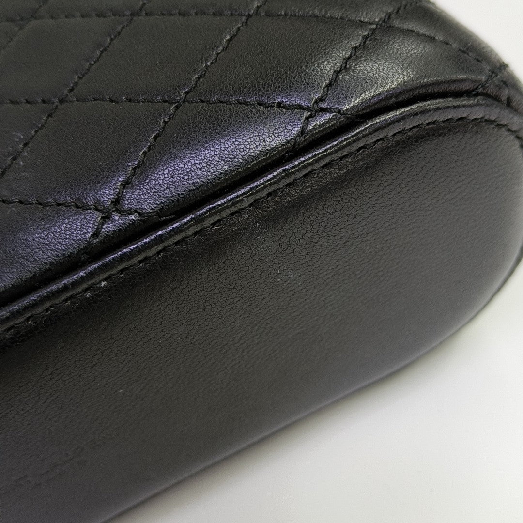 80'S VANITY Mini Quilted Lambskin Black
