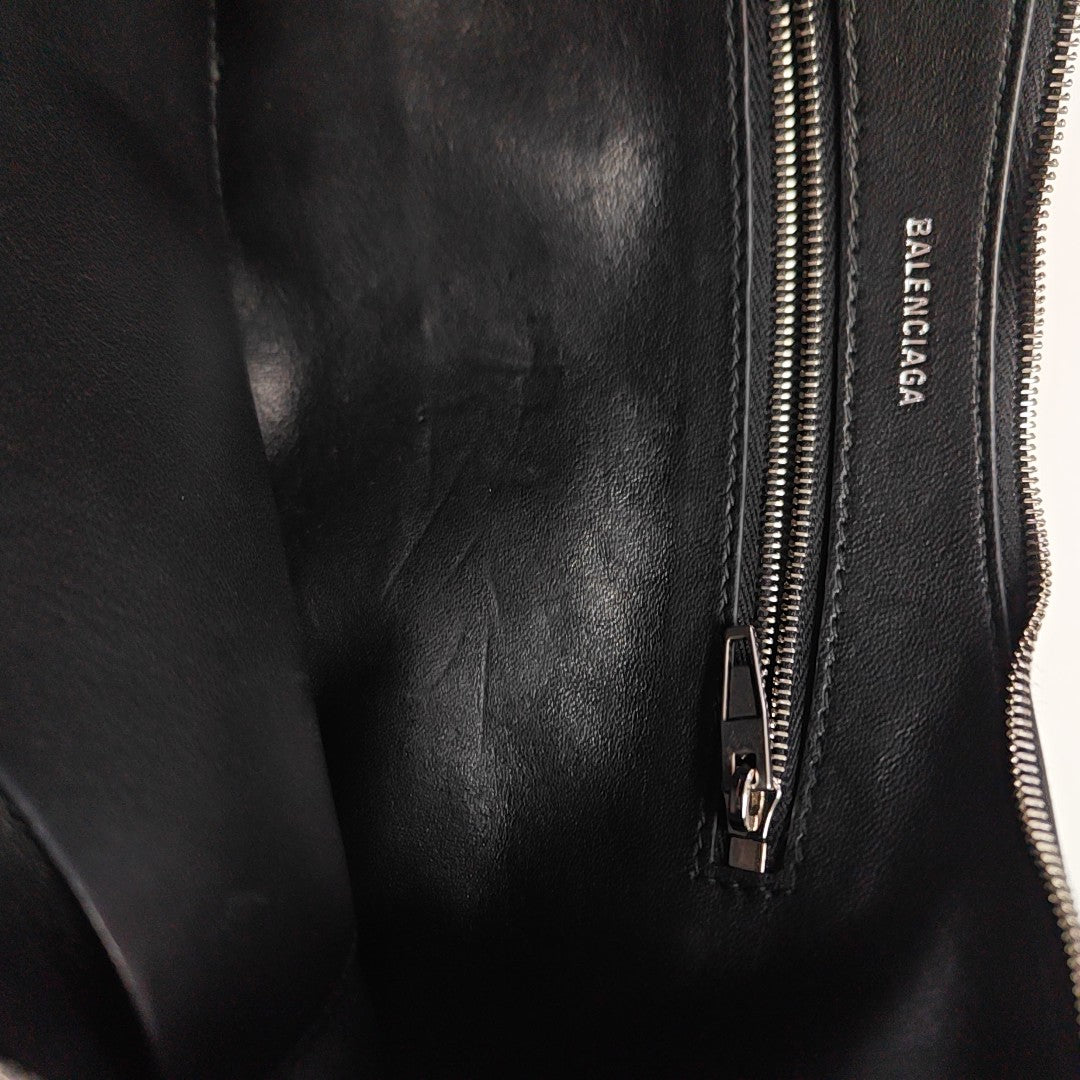Calfskin Top Handle Bag Black