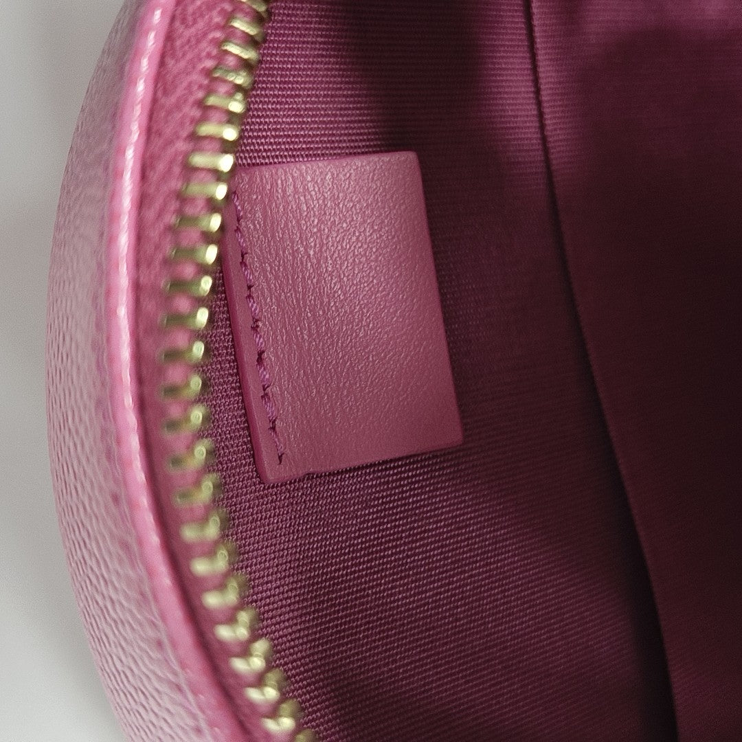 ROUND Quilted Grained Calfskin Red