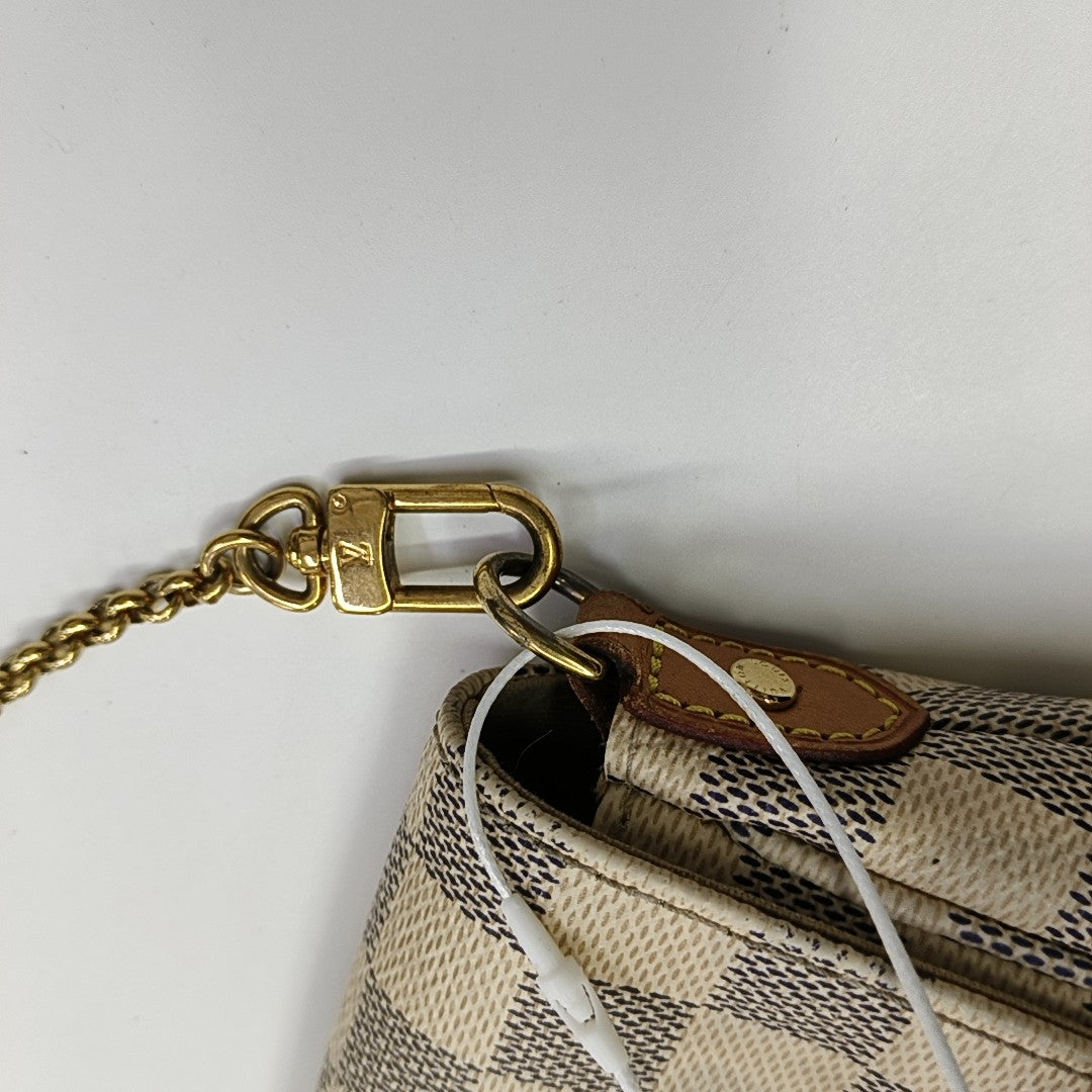 FAVORITE PM Damier Azur Coated Canvas White