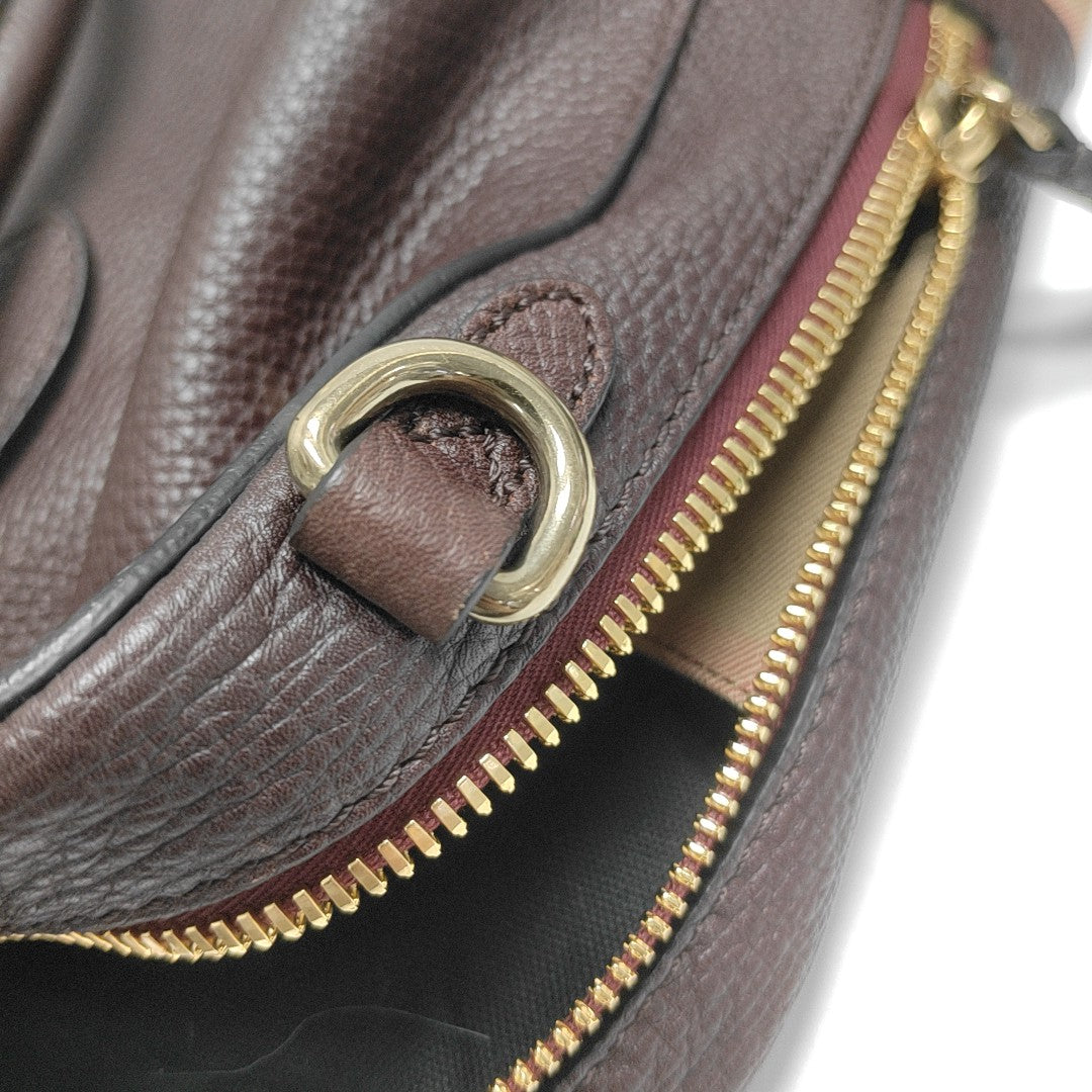 Calfskin Top Handle Bag Purple