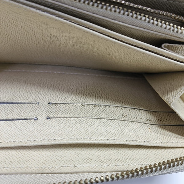 ZIPPY Damier Azur Coated Canvas White Wallet