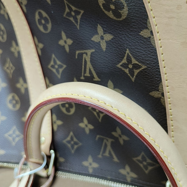KEEPALL 60 Monogram Coated Canvas Brown