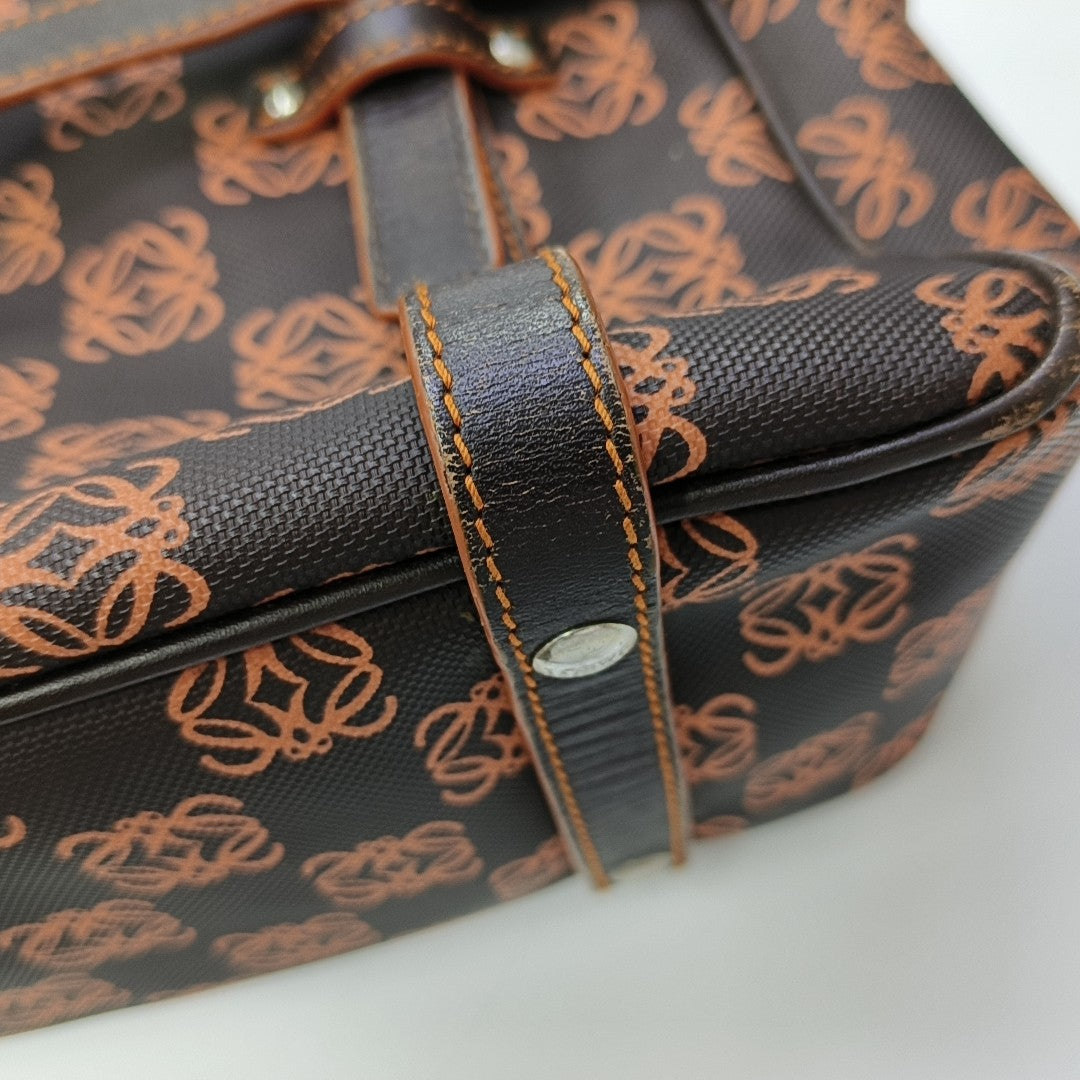 Monogram Coated Canvas Top Handle Bag Brown
