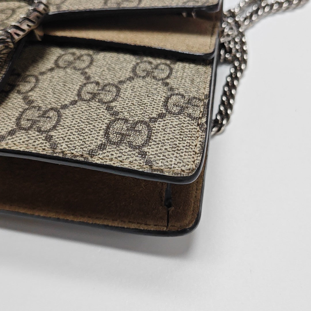 Dionysus Super Mini Monogram Coated Canvas Beige