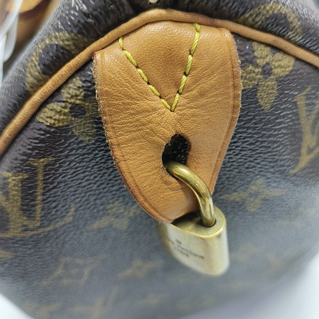 SPEEDY 30 Monogram Coated Canvas Brown