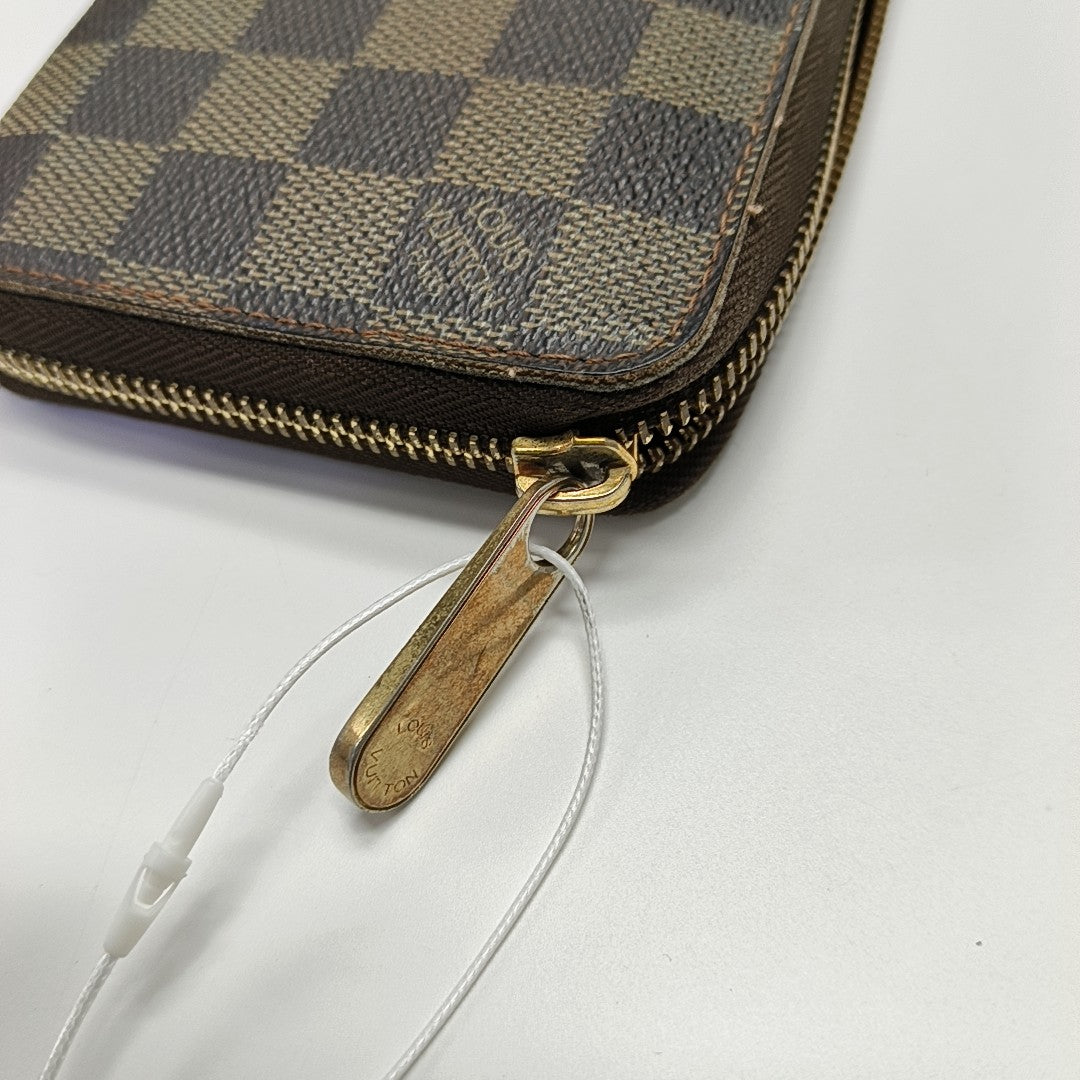 ZIPPY Damier Ebene Coated Canvas Brown Wallet