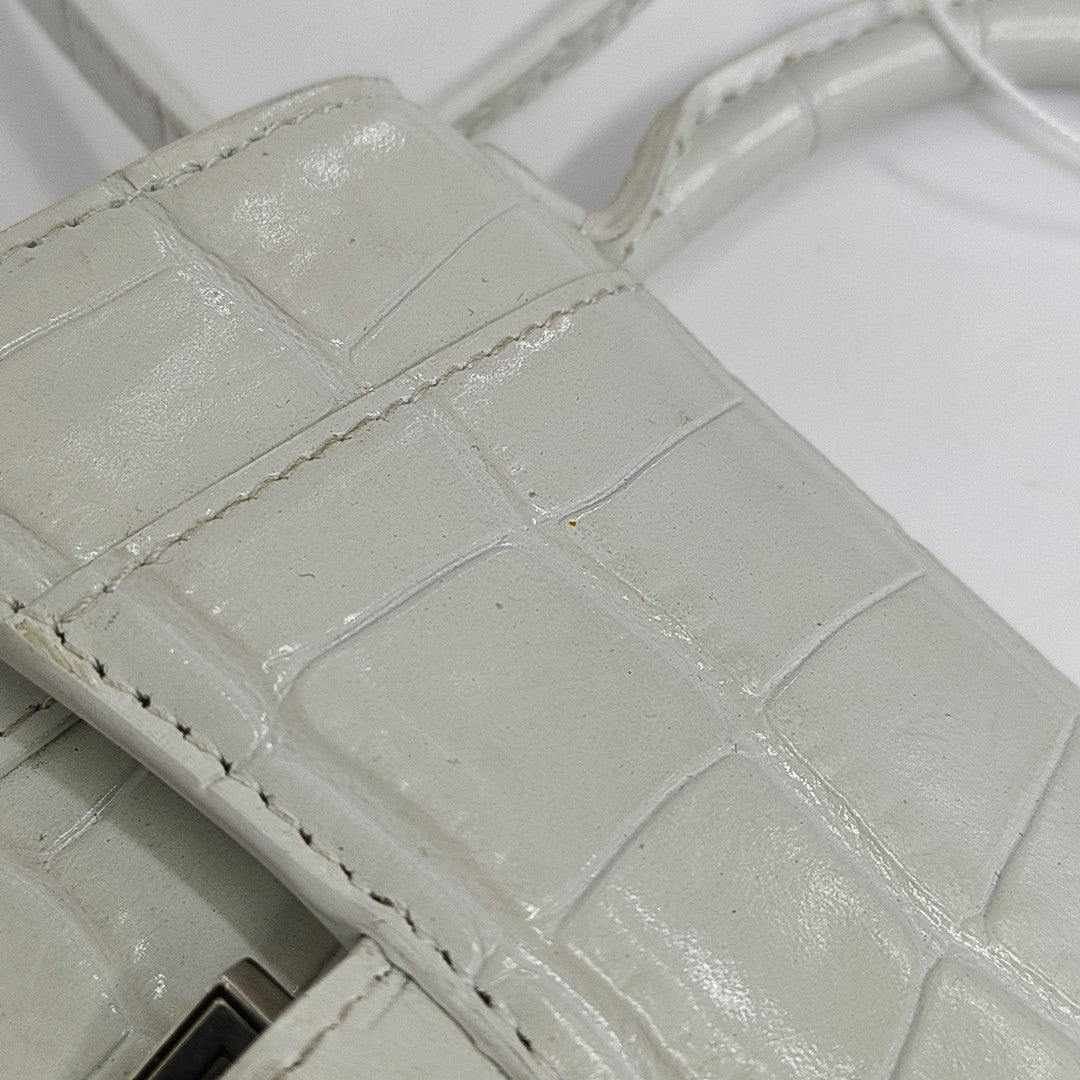 Hourglass Mini Calfskin White