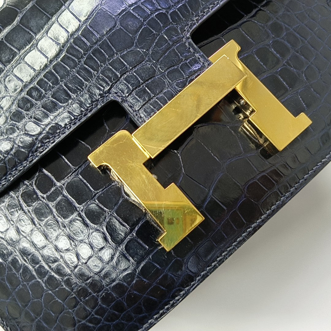 Constance 23 Shiny Porosus Crocodile Blue