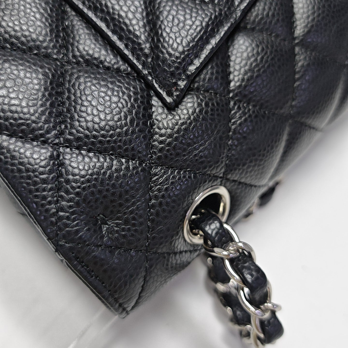 CLASSIC FLAP Small Quilted Grained Calfskin Black