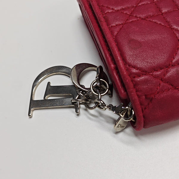 Lady Dior Small Cannage Lambskin Pink Wallet