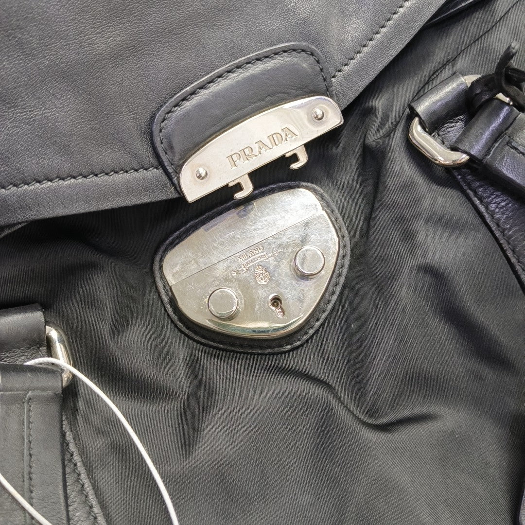 Nylon Shoulder Bag Black