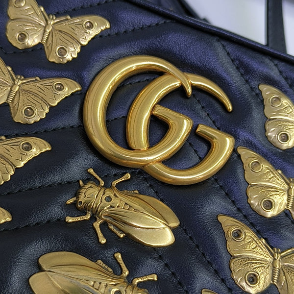 GG Marmont Small Quilted Calfskin Black