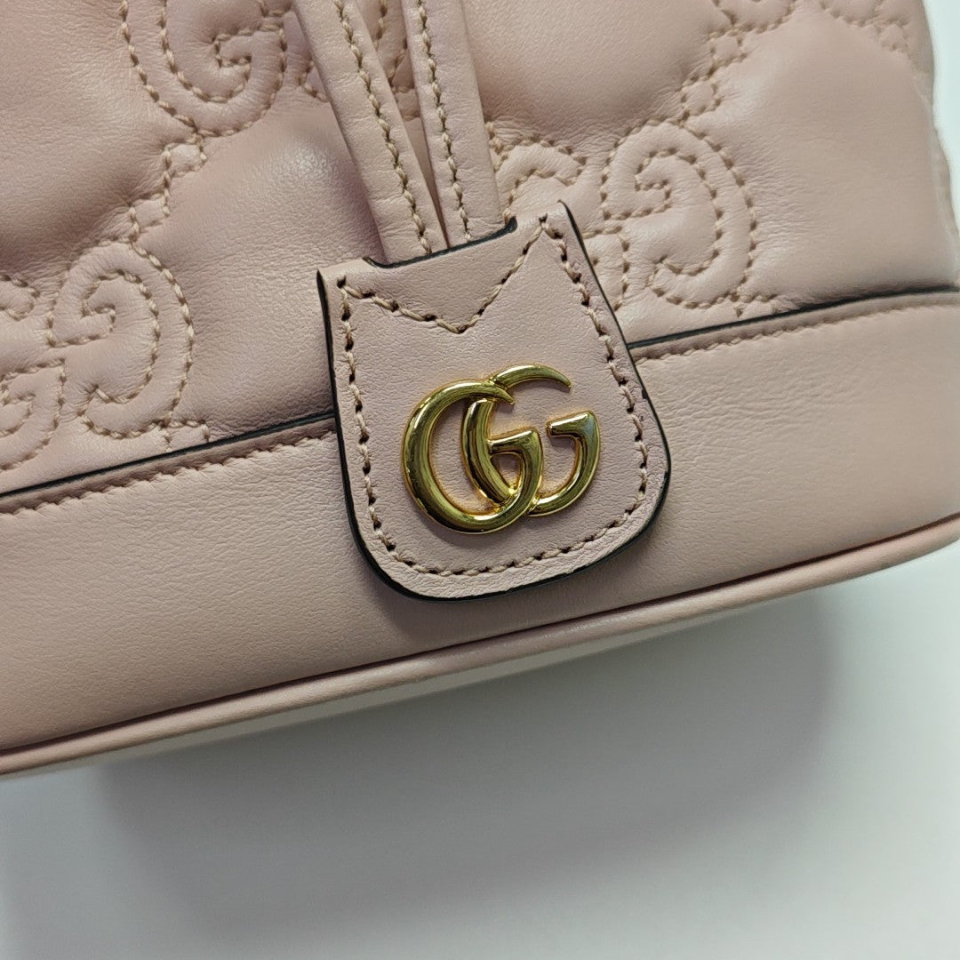 Monogram Calfskin Shoulder Bag Pink