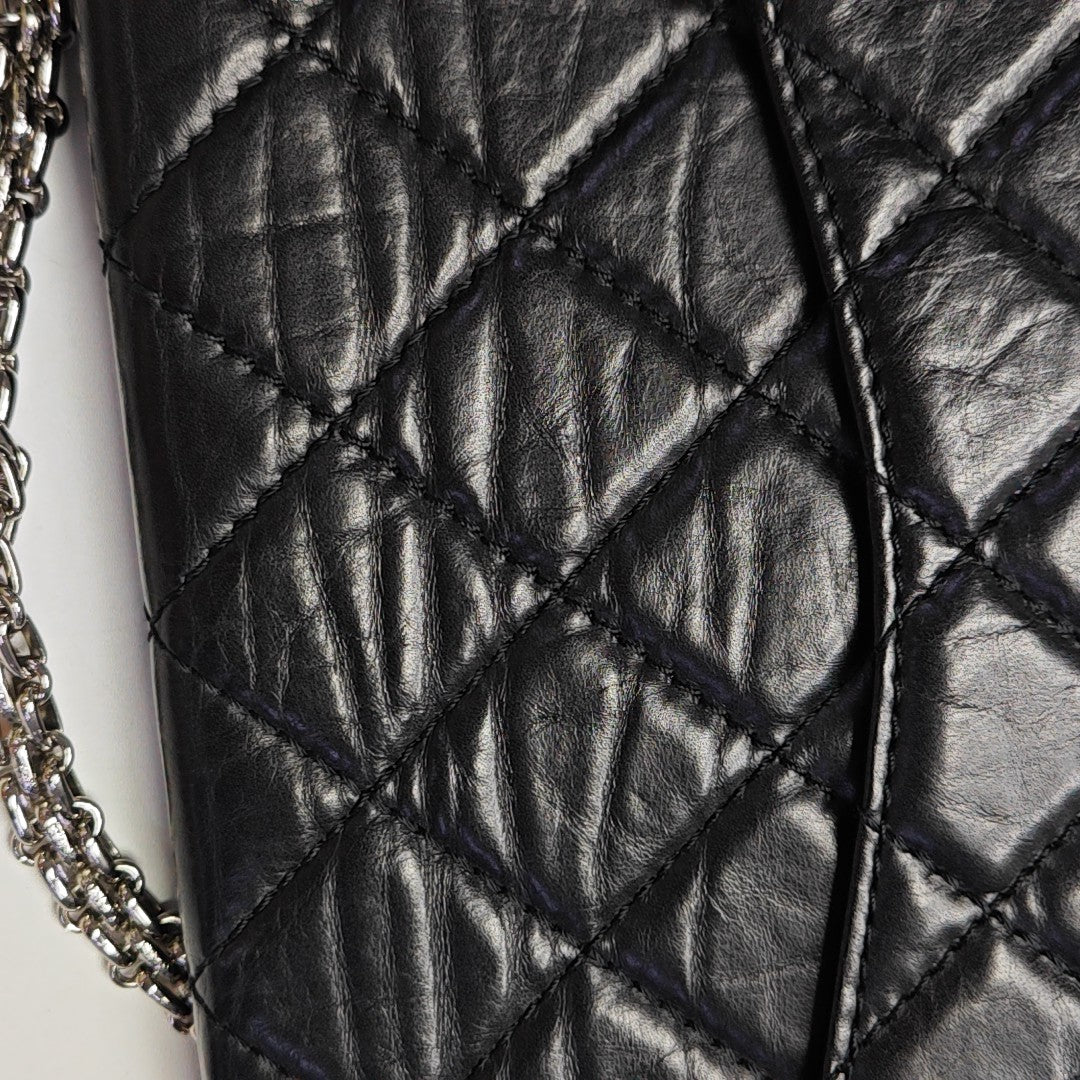 2.55 Maxi Quilted Calfskin Black