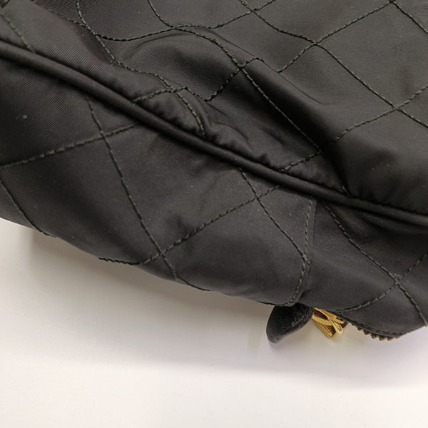 Chain Tote Quilted Nylon Black